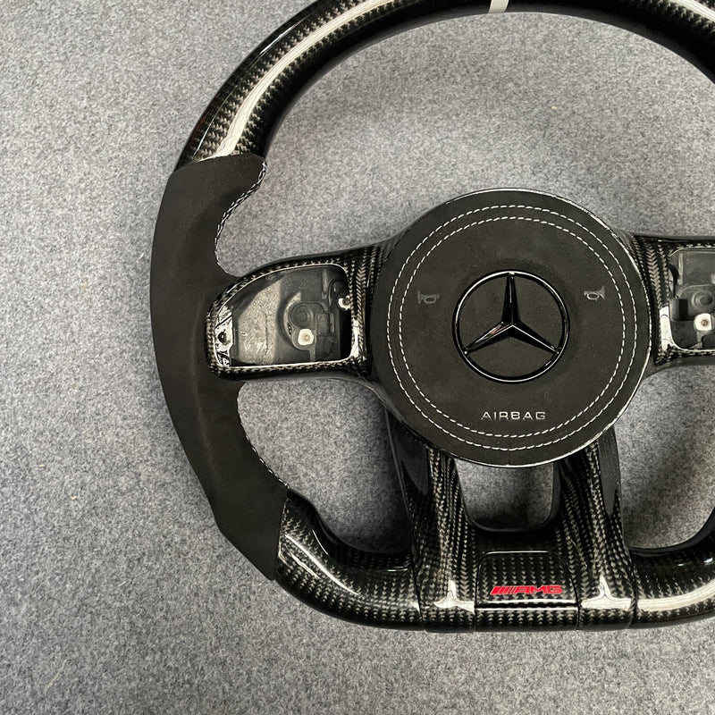 2018+ Mercedes Benz C / CLA / CLS / E / G / GLA / GLB / GLE / GT / S Class AMG Custom Steering Wheel | Miami Carbon Designs - In Stock