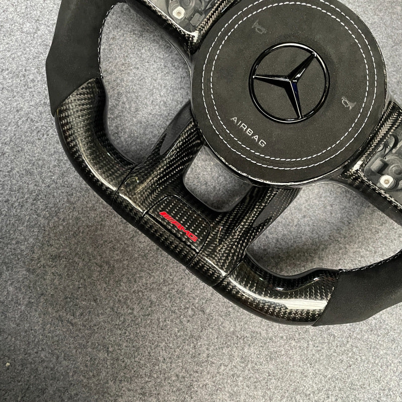 2018+ Mercedes Benz C / CLA / CLS / E / G / GLA / GLB / GLE / GT / S Class AMG Custom Steering Wheel | Miami Carbon Designs - In Stock