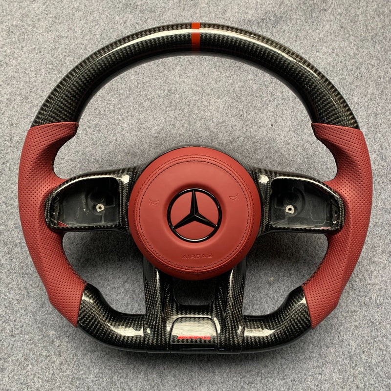 2018+ Mercedes Benz C / CLA / CLS / E / G / GLA / GLB / GLE / GT / S Class AMG Custom Steering Wheel | Miami Carbon Designs - In Stock