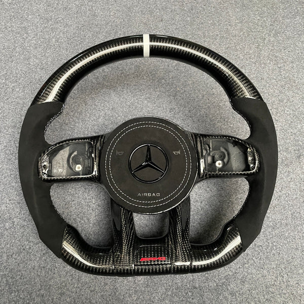 2018+ Mercedes Benz C / CLA / CLS / E / G / GLA / GLB / GLE / GT / S Class AMG Custom Steering Wheel | Miami Carbon Designs - In Stock