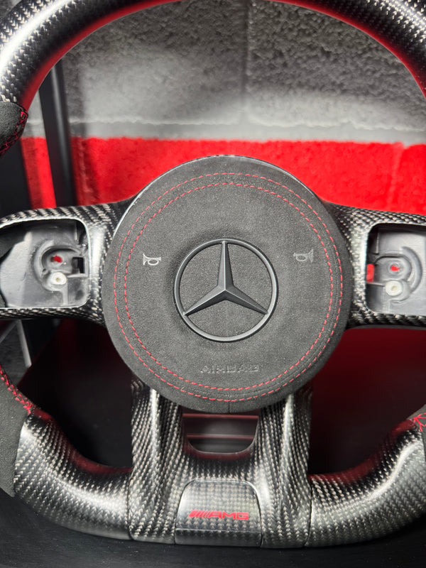 2018+ Mercedes Benz C / CLA / CLS / E / G / GLA / GLB / GLE / GT / S Class AMG Custom Steering Wheel | Miami Carbon Designs - In Stock