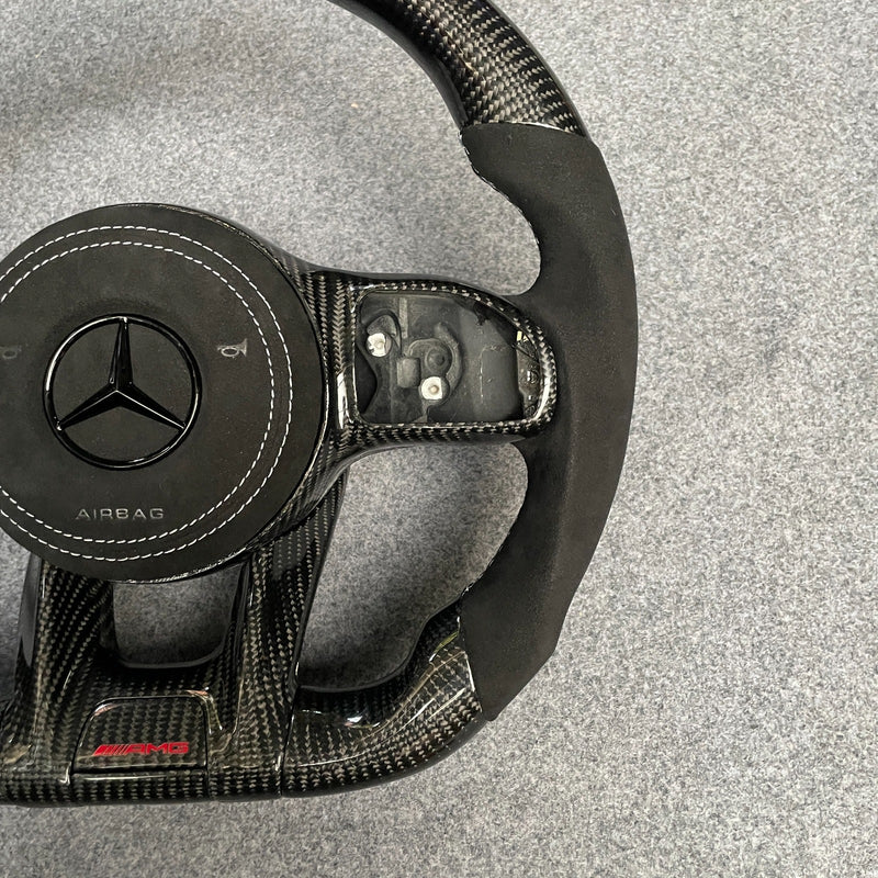 2018+ Mercedes Benz C / CLA / CLS / E / G / GLA / GLB / GLE / GT / S Class AMG Custom Steering Wheel | Miami Carbon Designs - In Stock