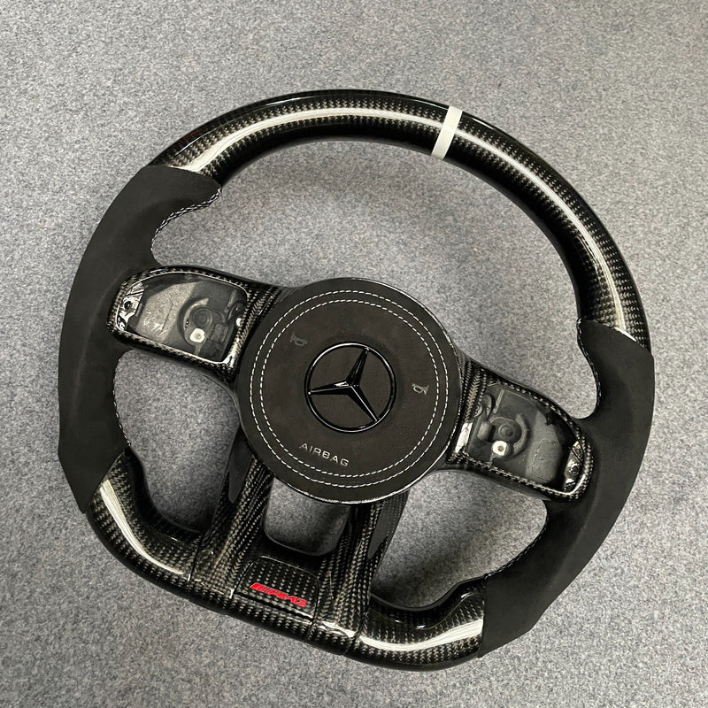 2018+ Mercedes Benz C / CLA / CLS / E / G / GLA / GLB / GLE / GT / S Class AMG Custom Steering Wheel | Miami Carbon Designs - In Stock