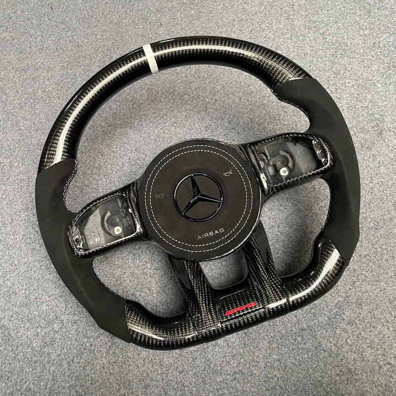 2018+ Mercedes Benz C / CLA / CLS / E / G / GLA / GLB / GLE / GT / S Class AMG Custom Steering Wheel | Miami Carbon Designs - In Stock