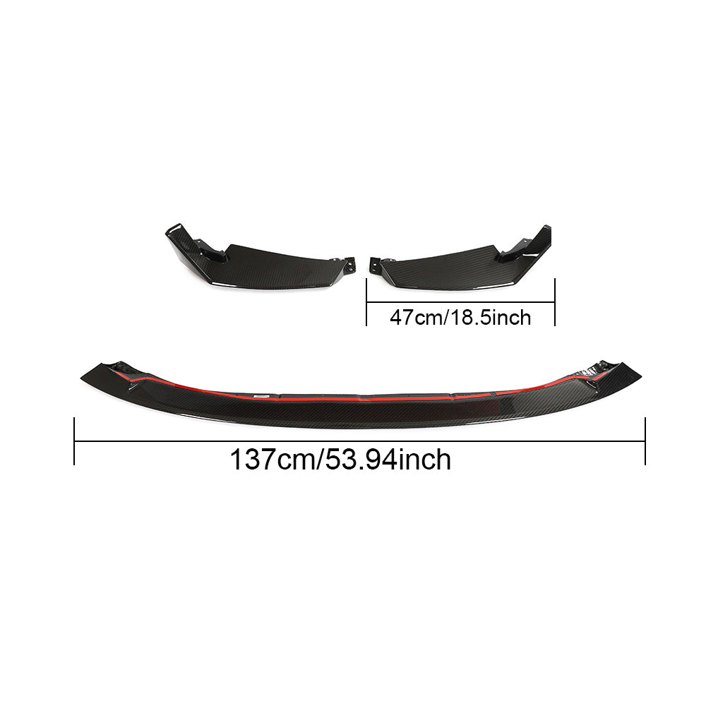 BMW G80 M3 G82 G83 M4 CSL Dry Carbon Fiber Front Lip (3-Piece Set) | Miami Carbon Designs