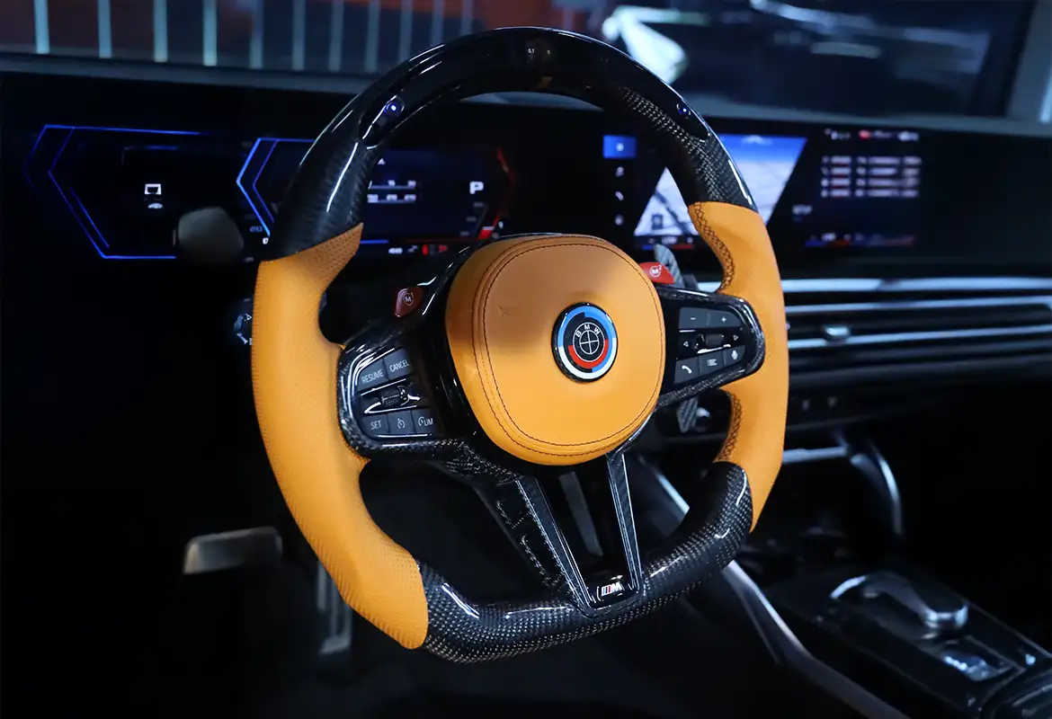 BMW custom carbon fiber steering wheel by Miami Carbon Designs