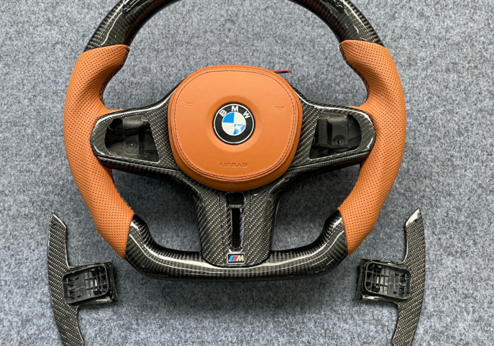 BMW M Series Custom Carbon Fiber Steering Wheel custom build by Miami Carbon Designs