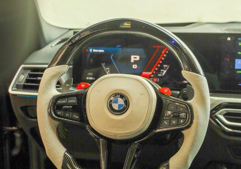 BMW M Series Custom Carbon Fiber Steering Wheel custom build by Miami Carbon Designs