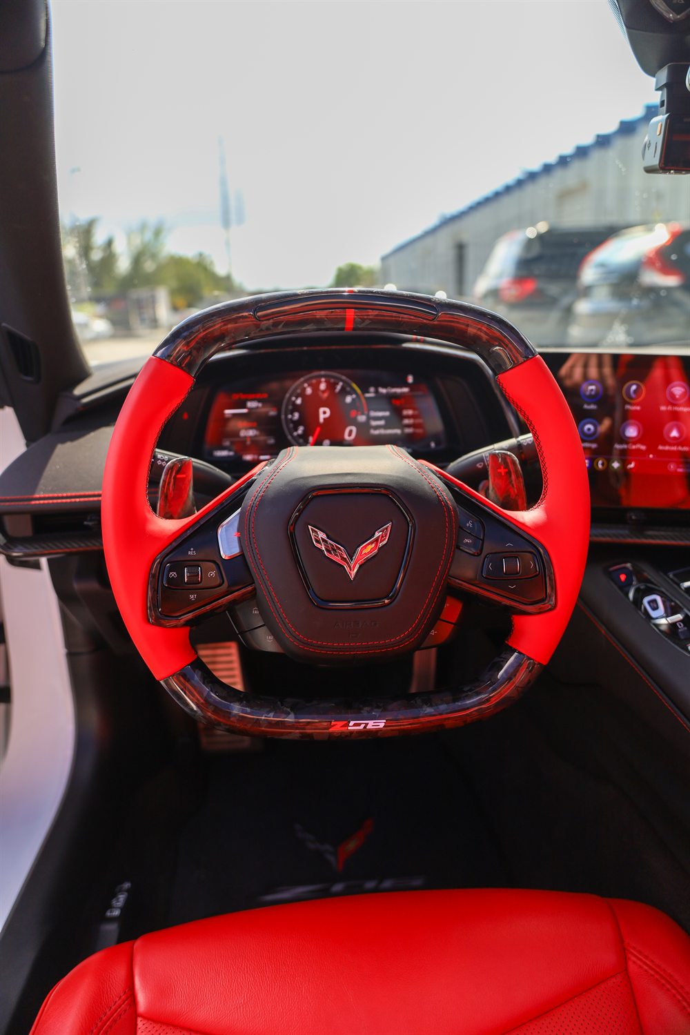 Custom carbon fiber steering wheel after