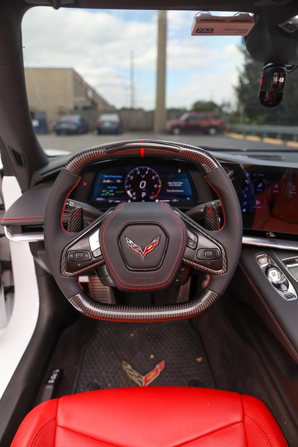 Factory steering wheel before