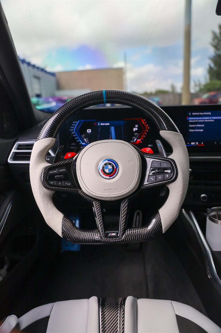 Configured custom steering wheel