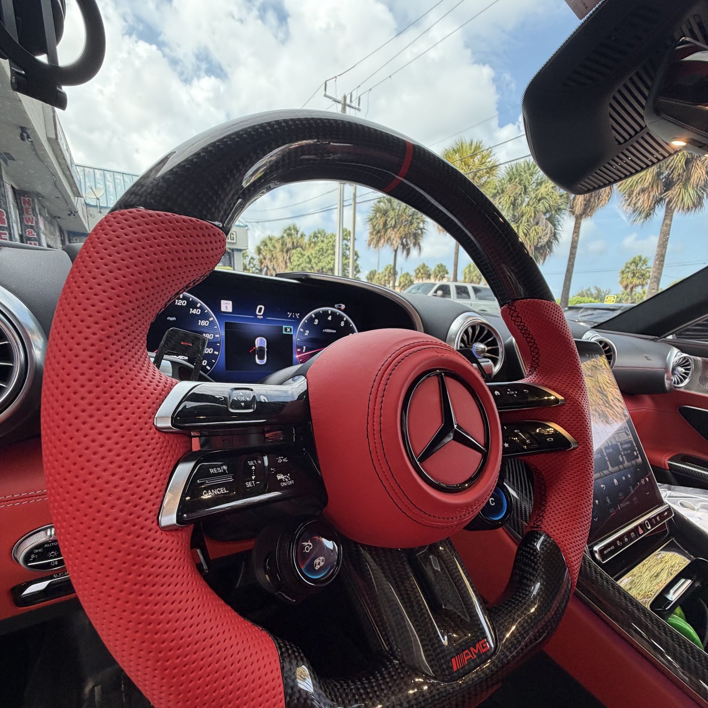 Mercedes 2024 and up custom carbon fiber steering wheel