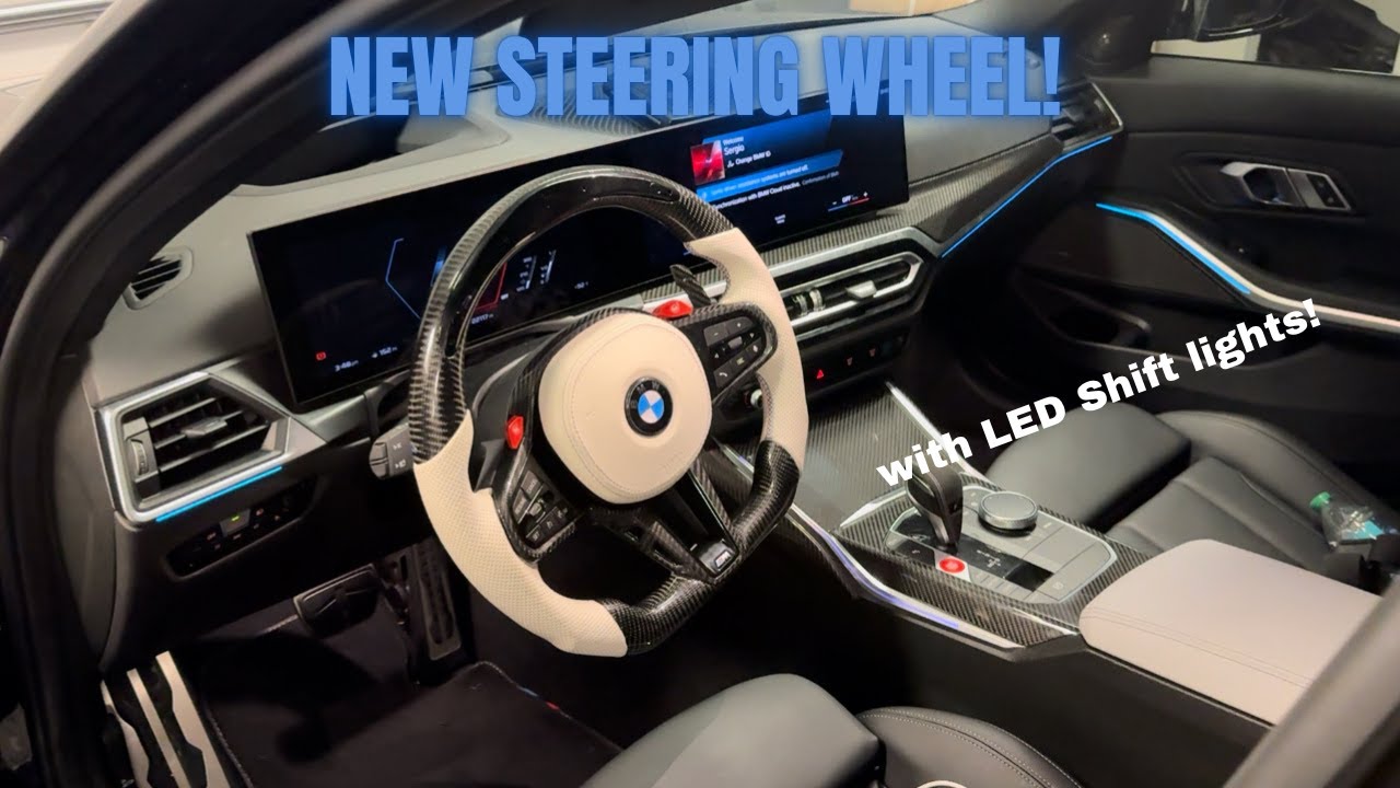 Sergio Ferrero BMW M340i with a Silverstone matched carbon fiber steering wheel by Miami Carbon Designs